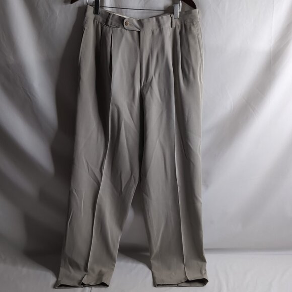 Hugo Boss Men's Wool/Rayon Grey/Beige Trousers/Dress Pants, Size 31 - Picture 1 of 7